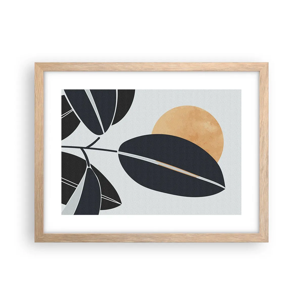 Plakat i ramme af lyst egetræ - En dag med varm sommer - 40x30 cm