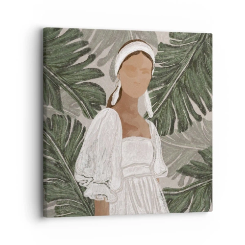 Lærredstryk - Billede på lærred - Eksotisk portræt - 30x30 cm