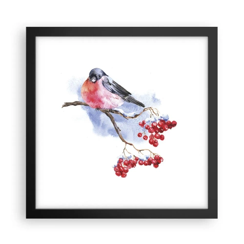 Plakat i sort ramme - Vinter i farver - 30x30 cm