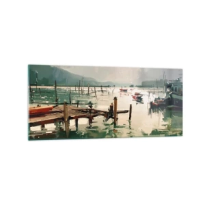 Billede på glas - Dækket af en smeltet måne - 120x50 cm