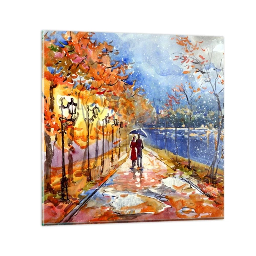 Billede på glas - Sammen indtil tidsfristen - 30x30 cm