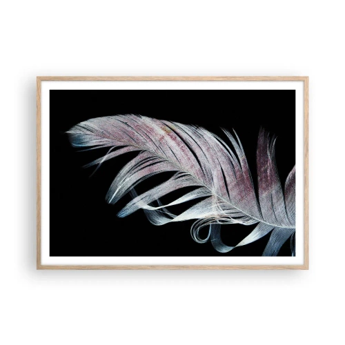 Plakat i ramme af lyst egetræ - Tænk om berøring - 100x70 cm