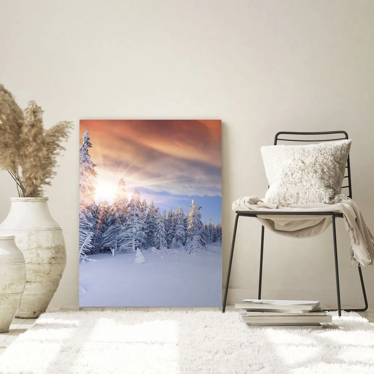 Billede på glas - Et snedækket naturspektakel - 50x70 cm