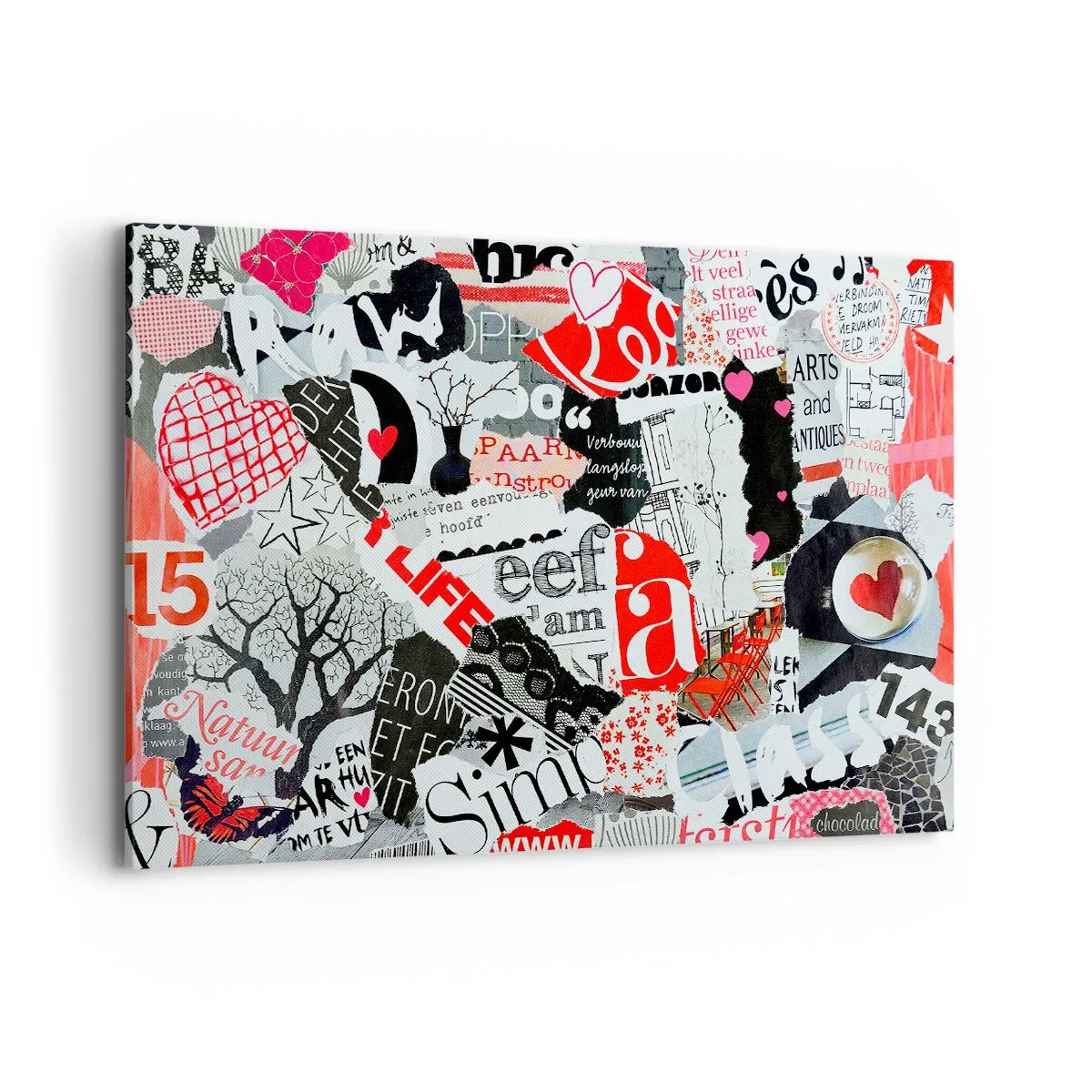 Lærredstryk - Billede på lærred - Hipster collage - 120x80 cm
