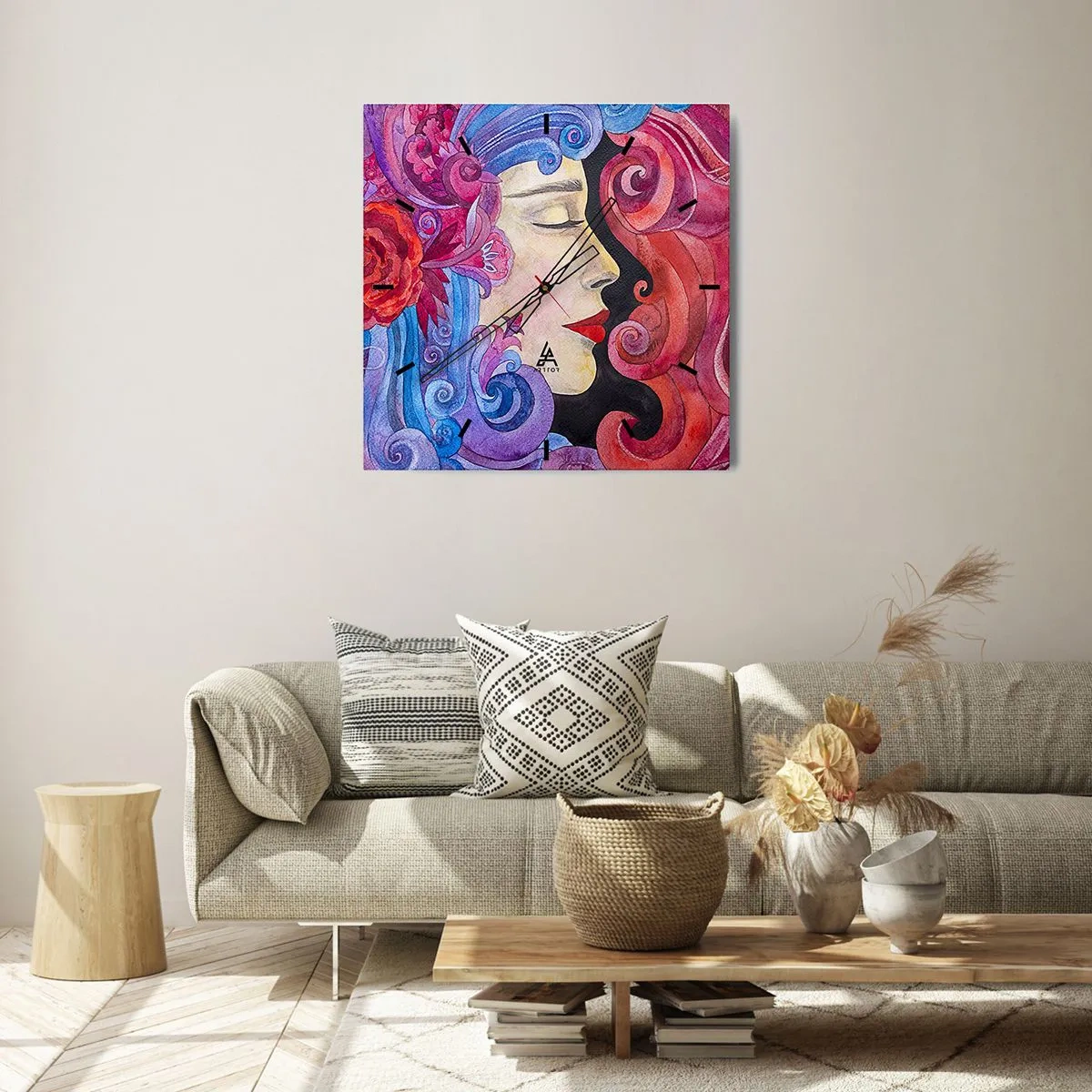 Vægur, Uret - Art Nouveau er stadig i live - 30x30 cm