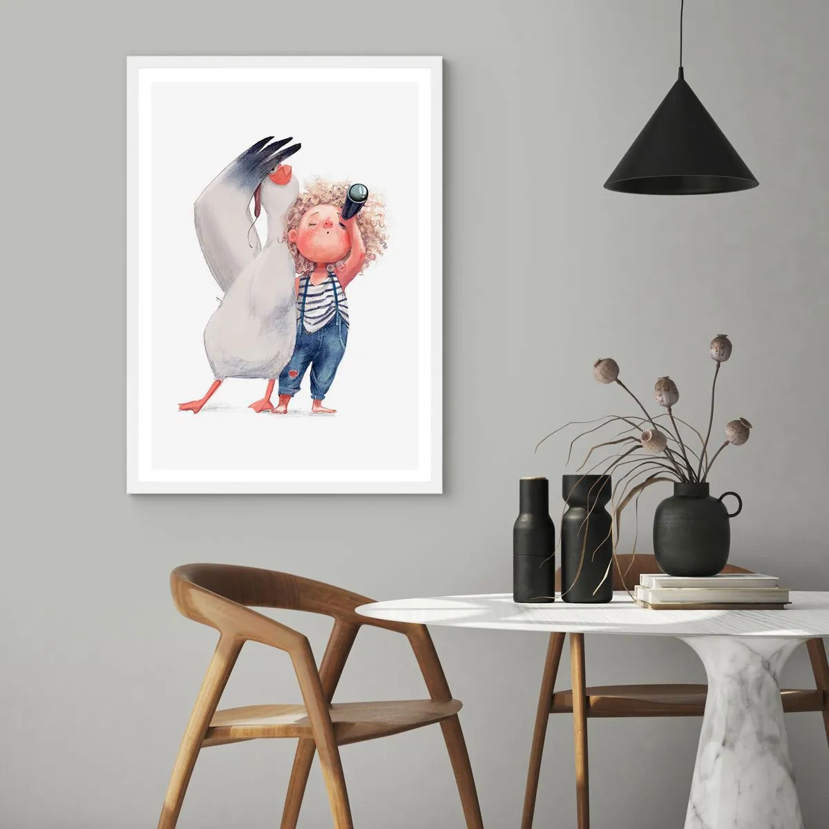 Plakat i hvid ramme - En plan for en fantastisk rejse - 70x100 cm