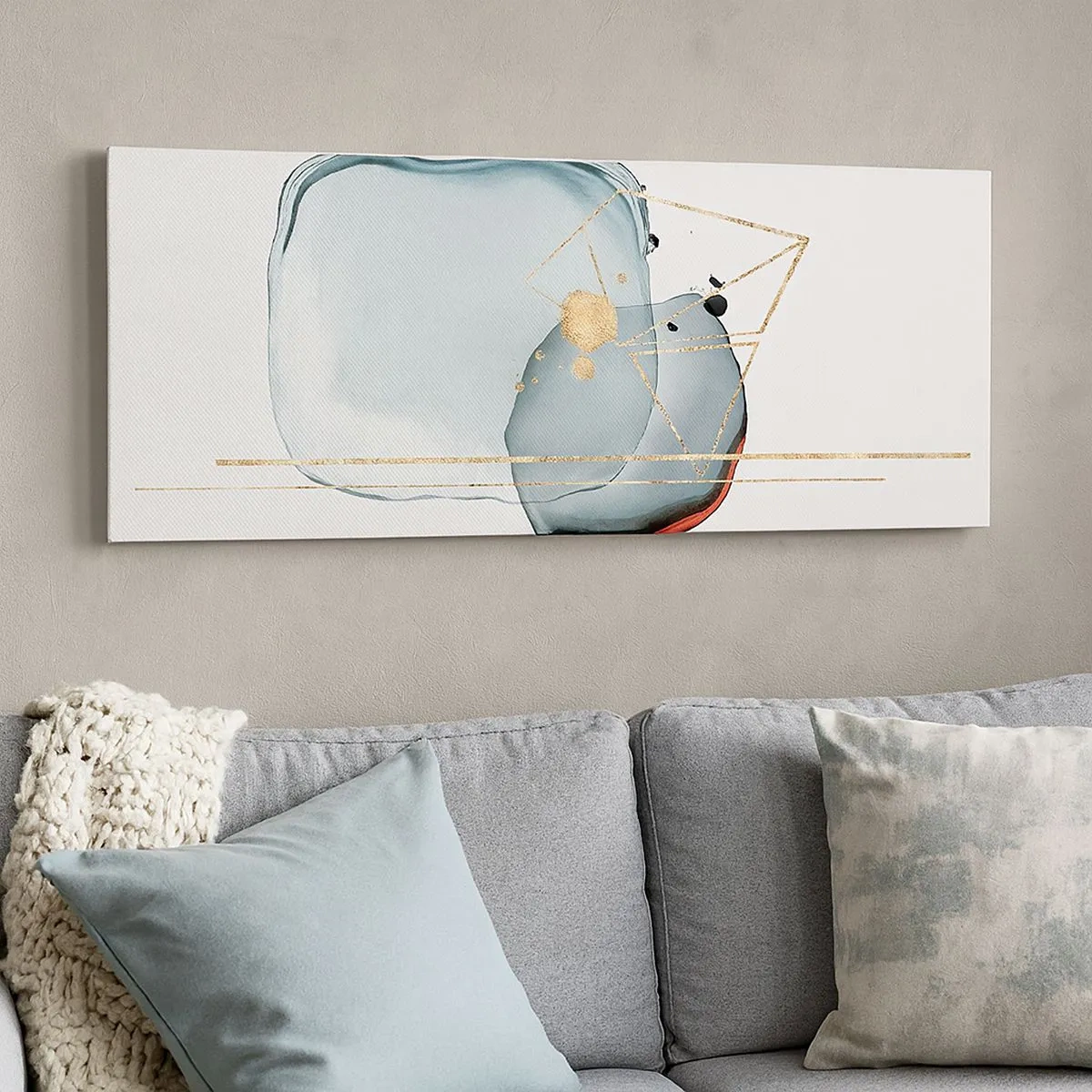 Lærredstryk - Billede på lærred - En undersøgelse af dråber - 100x40 cm