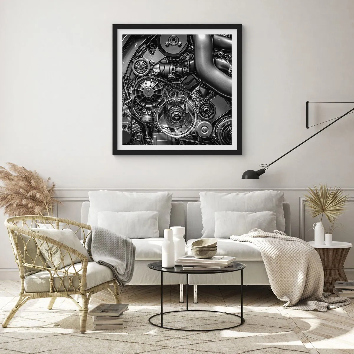 Plakat i sort ramme - Mekanikkens poesi - 40x40 cm
