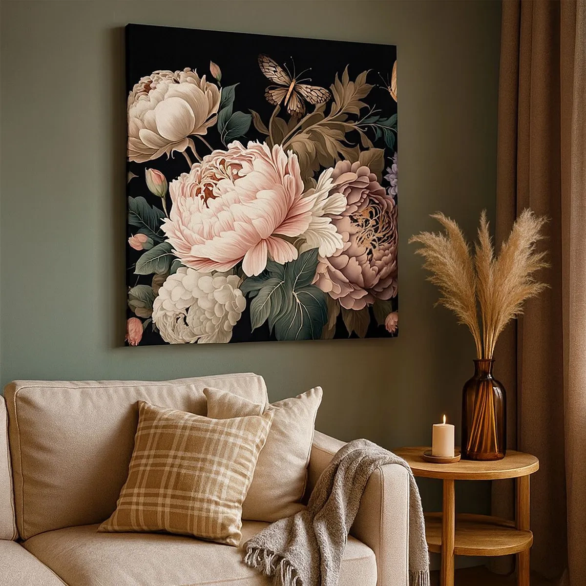 Lærredstryk - Billede på lærred - I barok stil - 30x30 cm