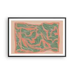 Plakat i sort ramme - En kamp mellem koral og grøn - 91x61 cm