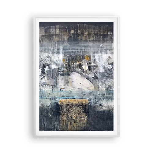 Plakat i hvid ramme - Som på is, som på fortovet - 70x100 cm