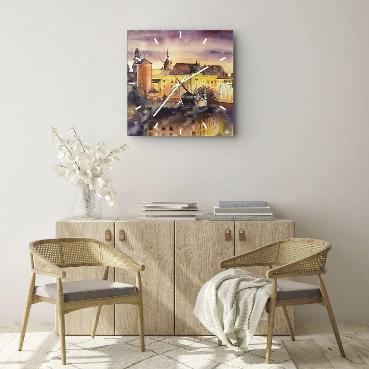 Vægur, Uret - En historie og en fortælling - 40x40 cm