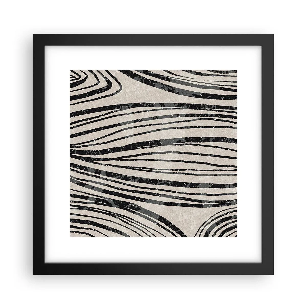 Plakat i sort ramme - Et spild af linjer - 30x30 cm