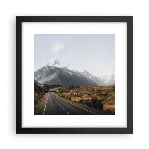 Plakat i sort ramme - Vejen til hjerte - 30x30 cm