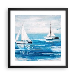 Plakat i sort ramme - Med en ven ved din side - 40x40 cm