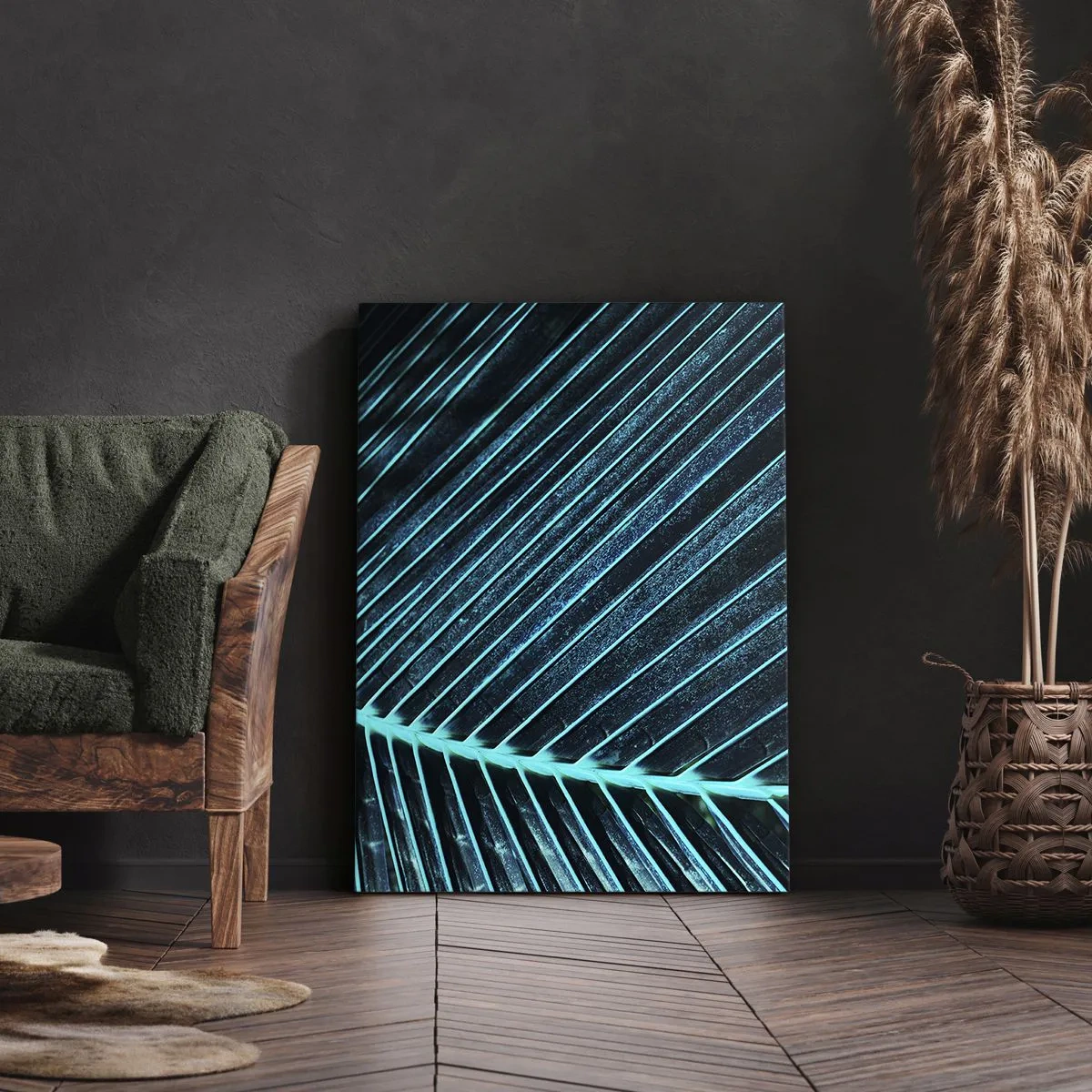 Lærredstryk - Billede på lærred - Tekstur af grønt - 45x80 cm