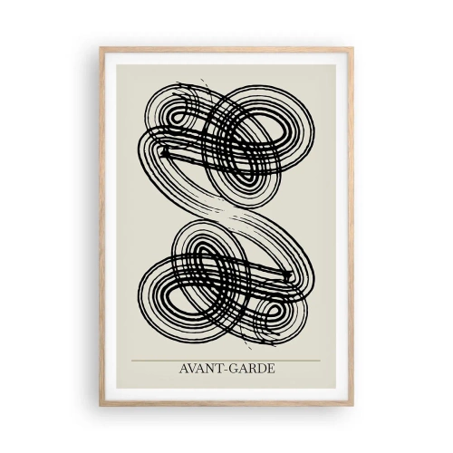 Plakat i ramme af lyst egetræ - Det kom ud spontant - 70x100 cm