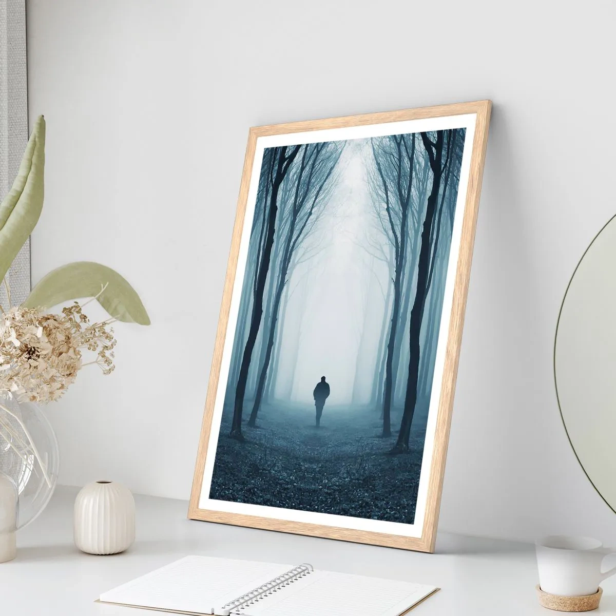 Plakat i ramme af lyst egetræ - Og alt sammen ganske enkelt - 61x91 cm