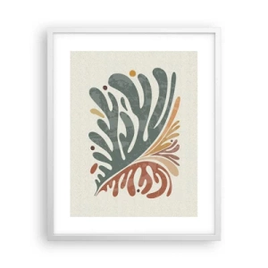 Plakat i hvid ramme - Flerfarvet blad - 40x50 cm