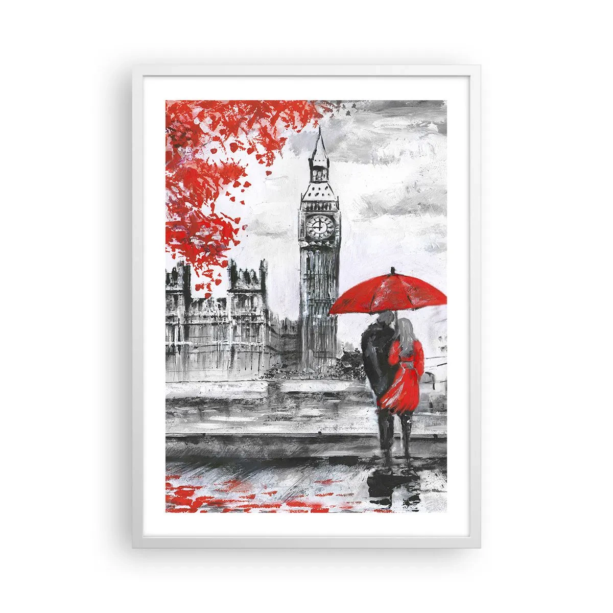 Plakat i hvid ramme - Forelsket i London - 50x70 cm