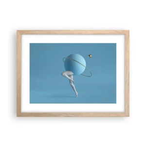 Plakat i ramme af lyst egetræ - Og planeterne går amok - 40x30 cm