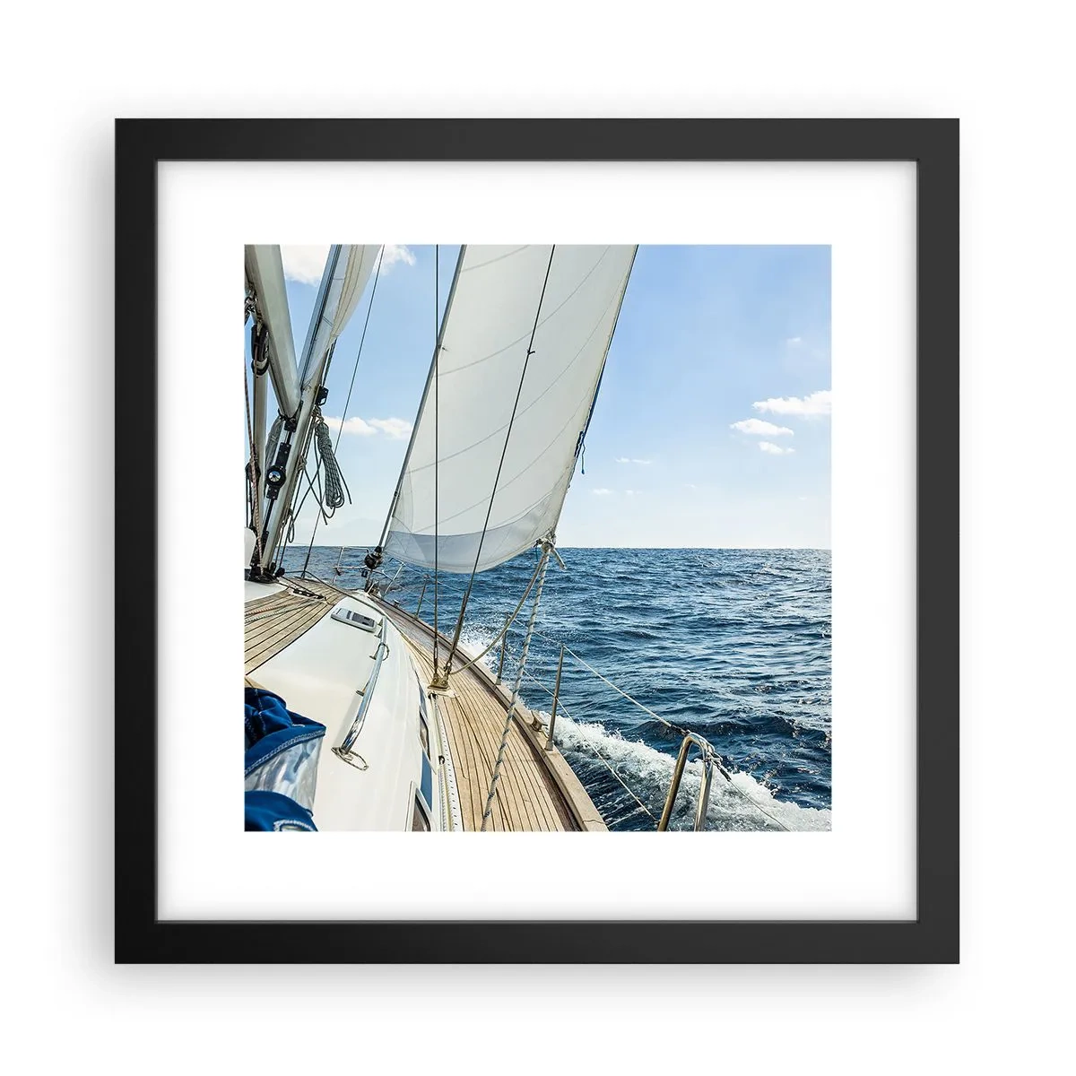 Plakat i sort ramme - Ahoj , eventyr - 30x30 cm