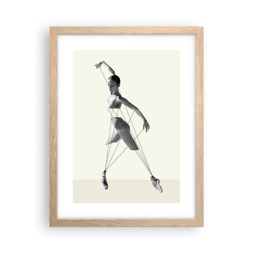 Plakat i ramme af lyst egetræ - I verdens teater - 30x40 cm