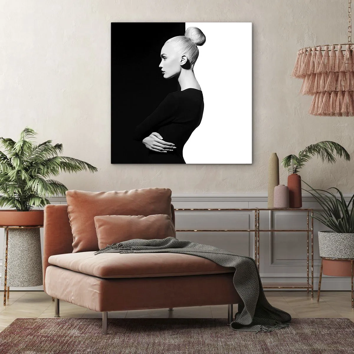Lærredstryk - Billede på lærred - Blot en kvinde - 60x60 cm