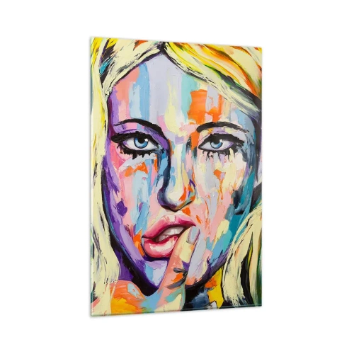 Billede på glas - Se hende lige i øjnene - 80x120 cm