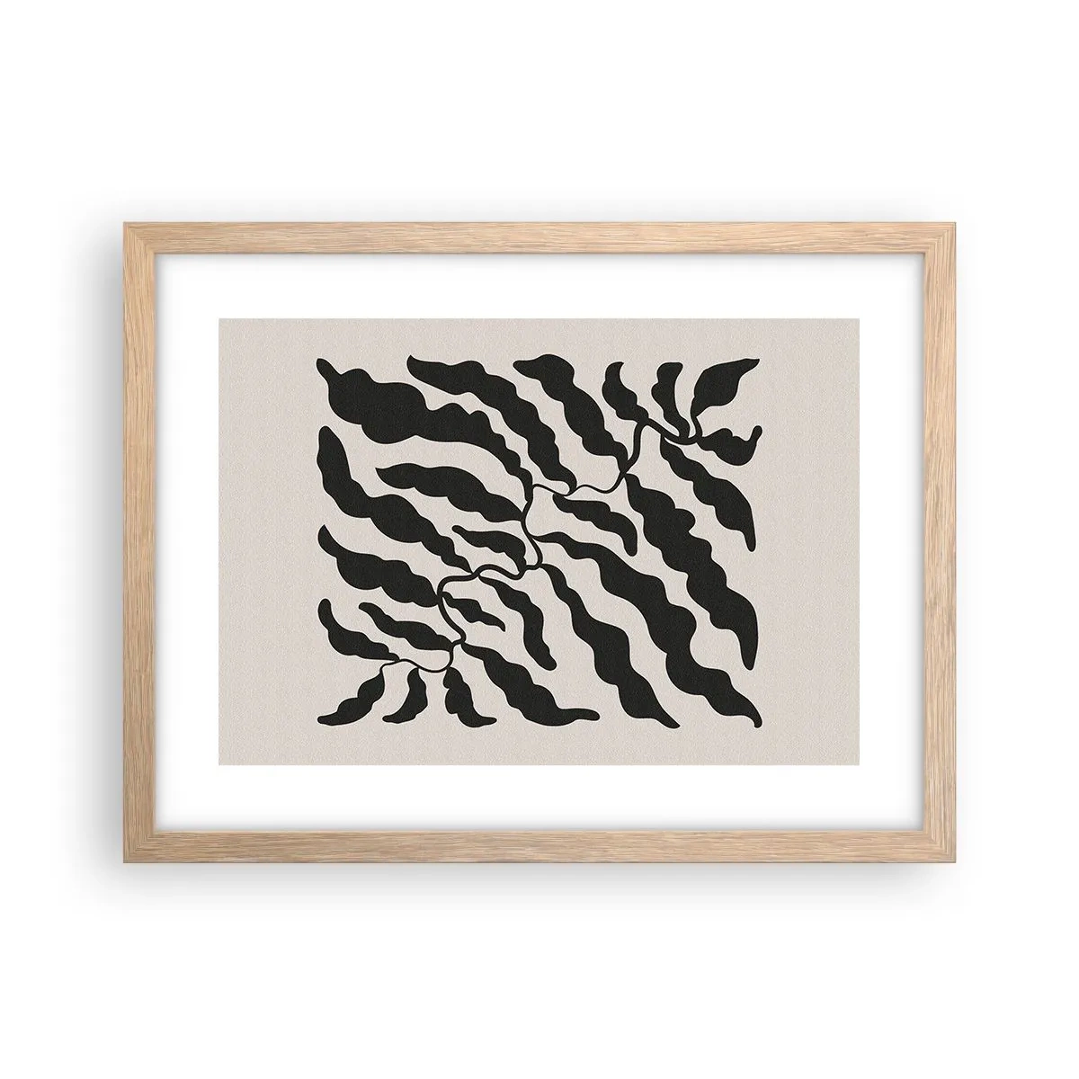 Plakat i ramme af lyst egetræ - En firkants natur - 40x30 cm