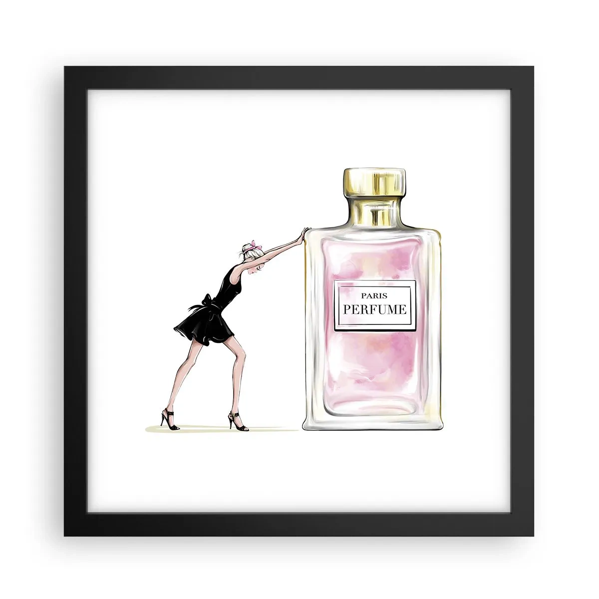 Plakat i sort ramme - Essensen af kvindelighed - 30x30 cm