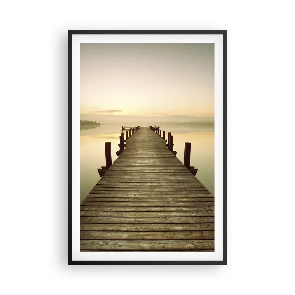 Plakat i sort ramme - Før daggry, daggry, lys - 61x91 cm