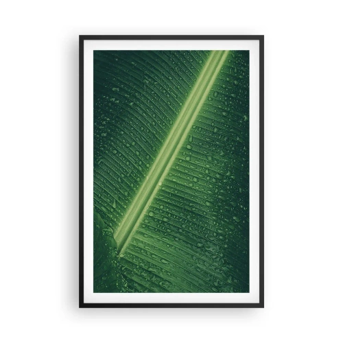 Plakat i sort ramme - Grøn struktur - 61x91 cm