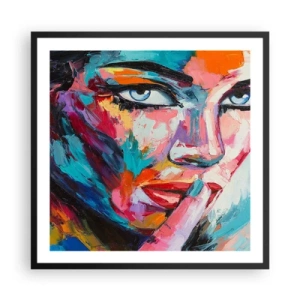 Plakat i sort ramme - Vores første hemmelighed - 60x60 cm