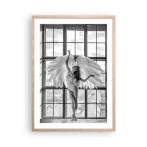 Plakat i ramme af lyst egetræ - Englenes by? - 50x70 cm