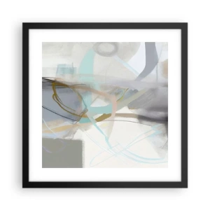 Plakat i sort ramme - Tågeagtig abstraktion - 40x40 cm