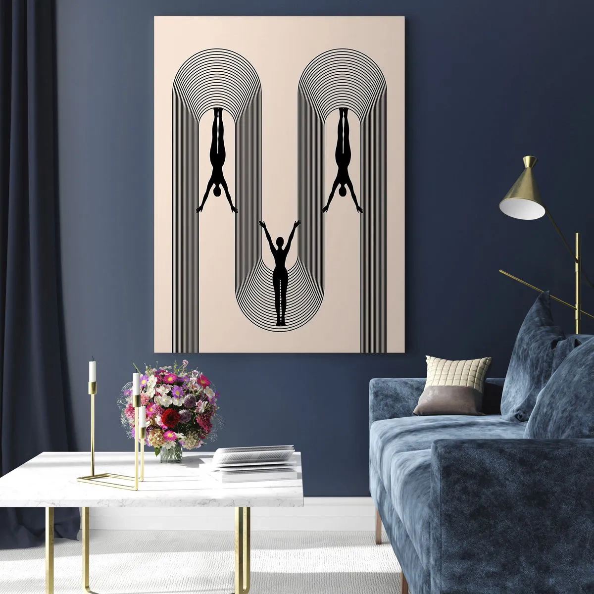 Billede på glas - På hovedet nedad - 50x70 cm