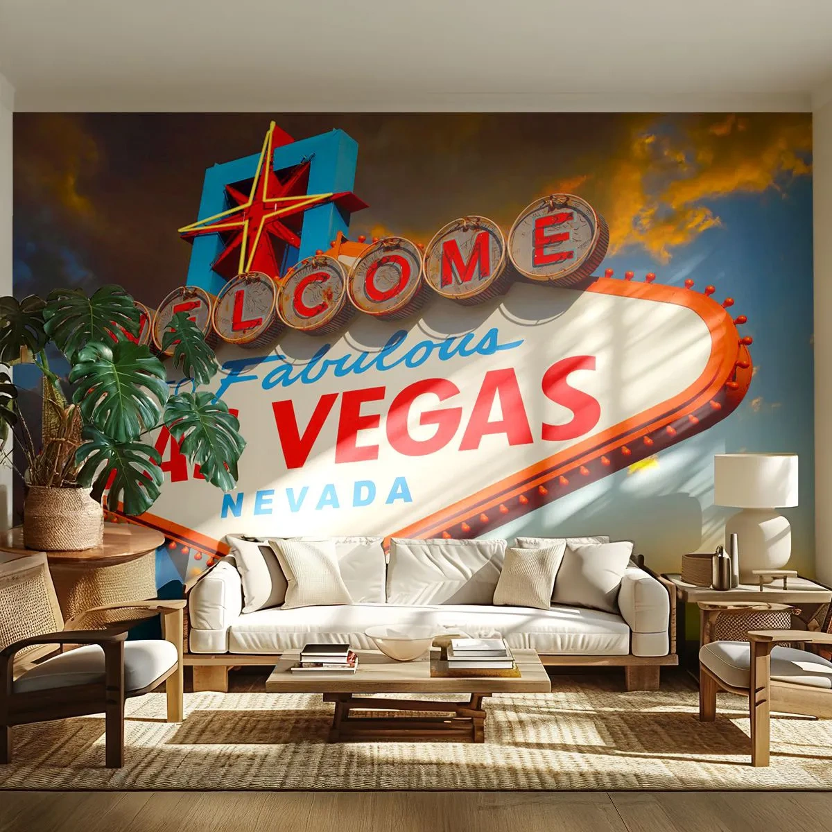 Fototapet Standard Eco - For et smil fra skæbnen - Rejser, Las Vegas, By - 200x140 cm