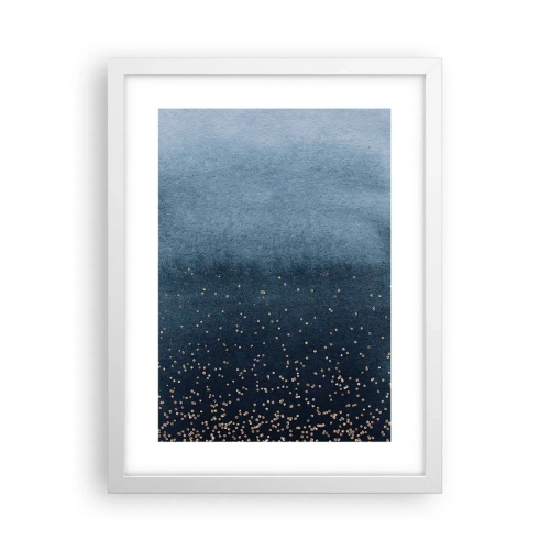 Plakat i hvid ramme - Sammensætning - blå faser - 30x40 cm