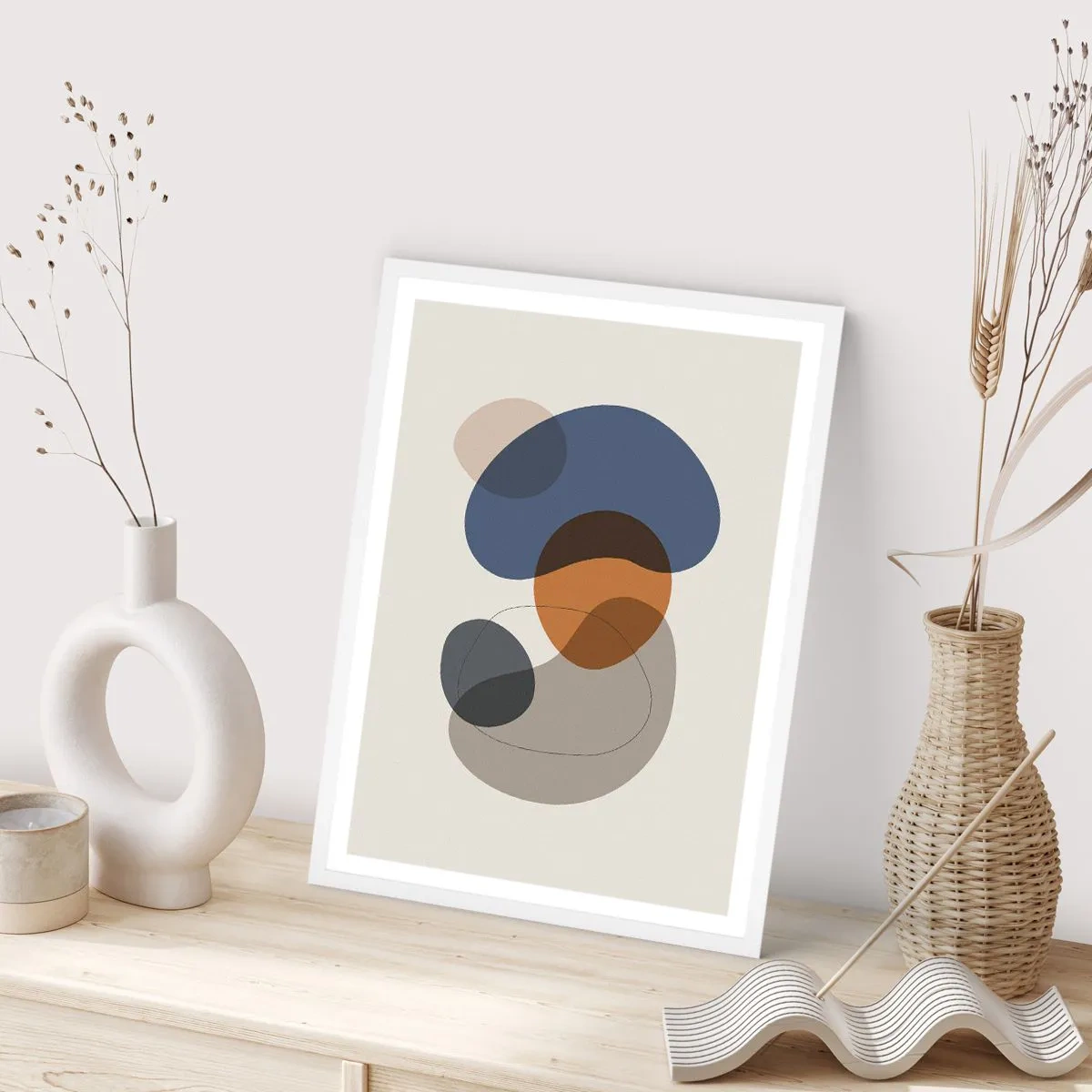 Plakat i hvid ramme - Dråber af farve - 50x70 cm