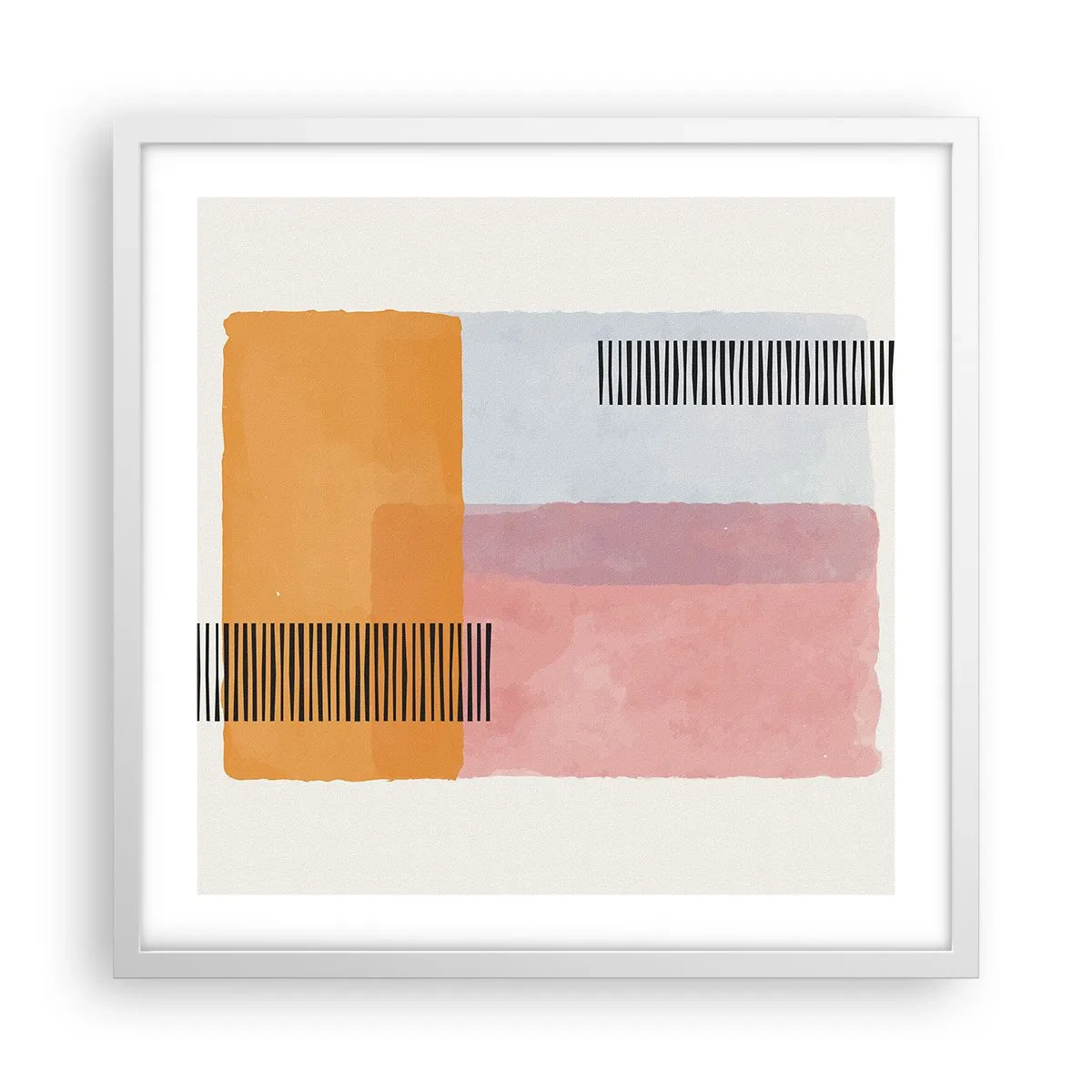 Plakat i hvid ramme - Fra hjørne til hjørne - 50x50 cm