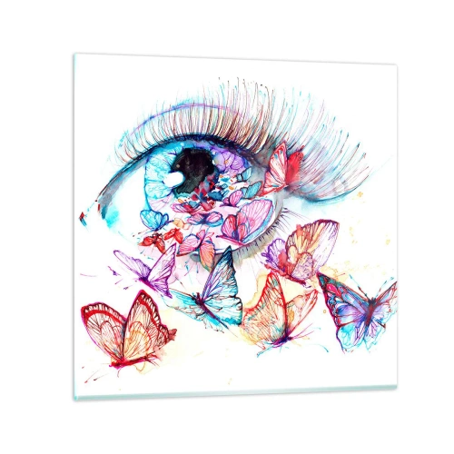 Billede på glas - Eventyrlige øjne - 30x30 cm