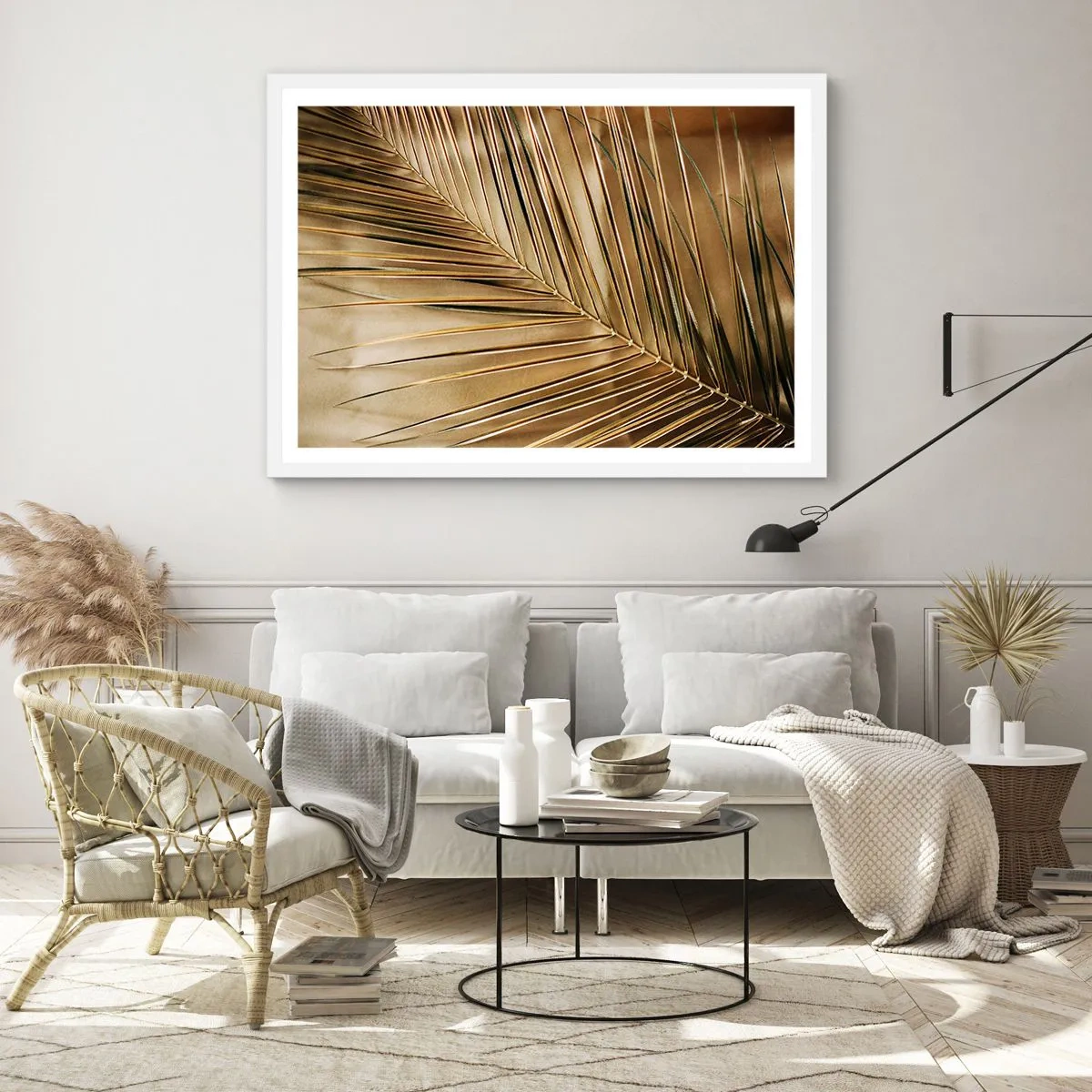 Plakat i hvid ramme - Naturlig kolonnade - 100x70 cm