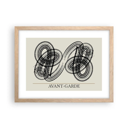 Plakat i ramme af lyst egetræ - Det kom ud spontant - 40x30 cm