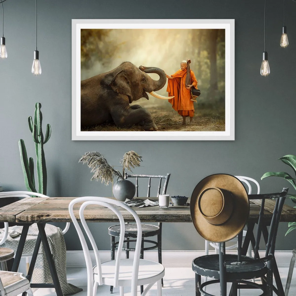 Plakat i hvid ramme - Møde på ferien - 40x30 cm