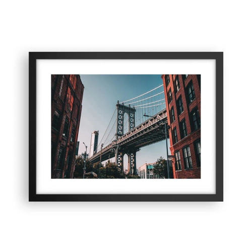 Plakat i sort ramme - Over byens bølger - 40x30 cm