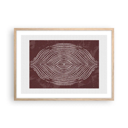 Plakat i ramme af lyst egetræ - Rummet taler - 70x50 cm