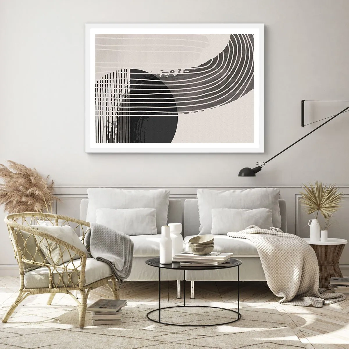 Plakat i hvid ramme - Derhen og tilbage - 70x50 cm