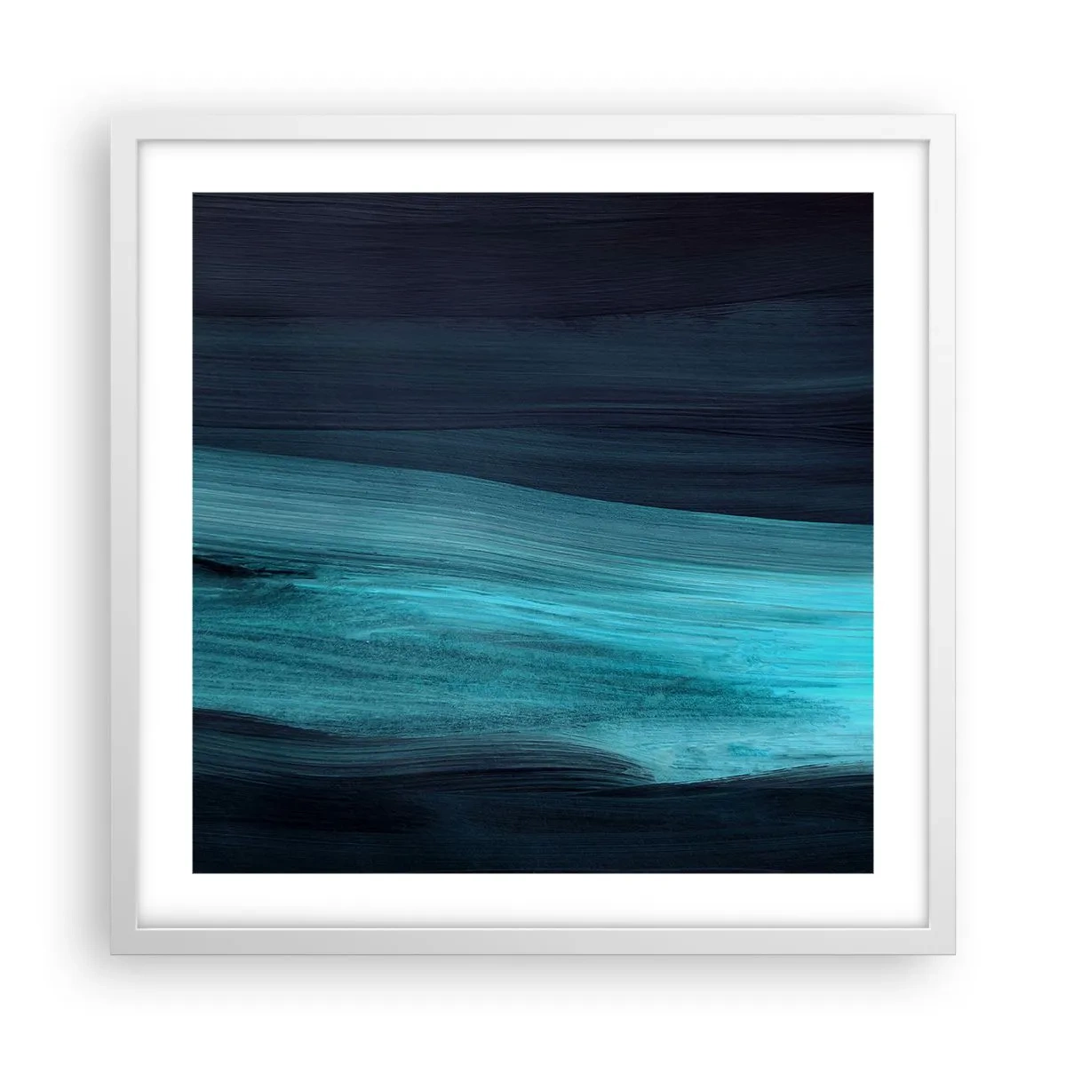 Plakat i hvid ramme - Svøm med strømmen - 50x50 cm