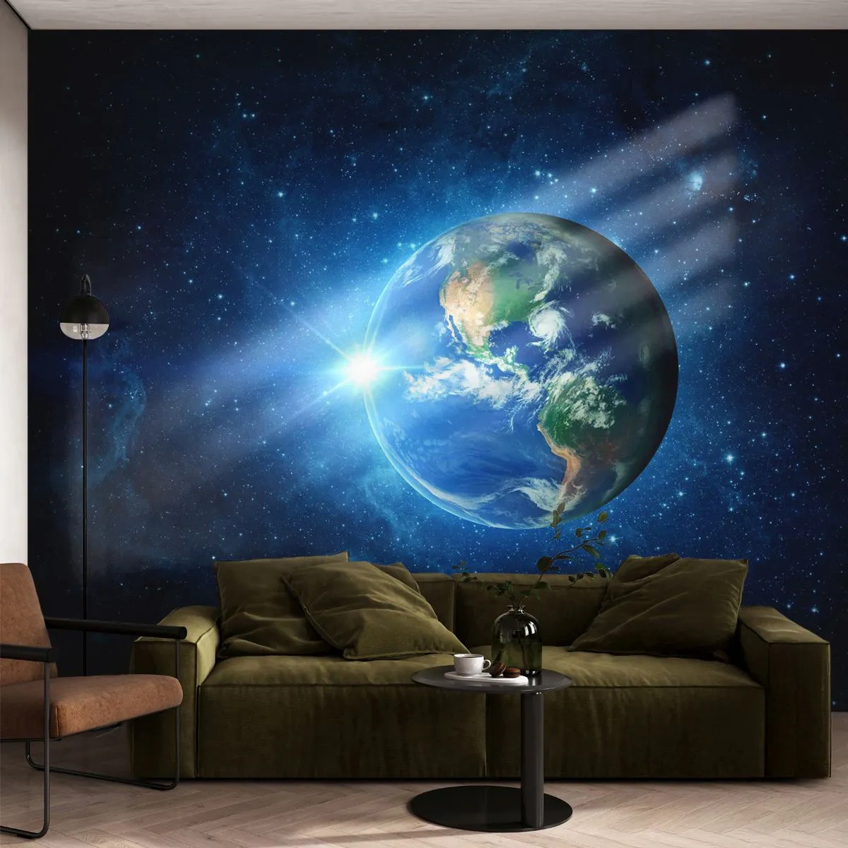 Fototapet Premium Canvas - Vi er i himlen - Kosmos, Jorden, Globus - 200x140 cm